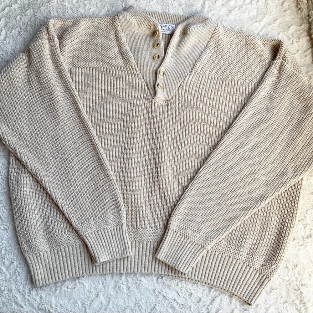 Ashley Cream V-Neck Sweater